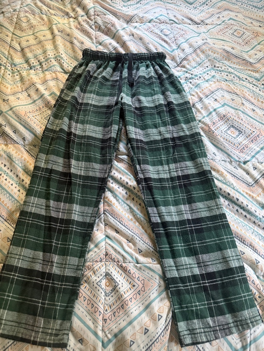 Green Plaid Flannel Lounge Pants